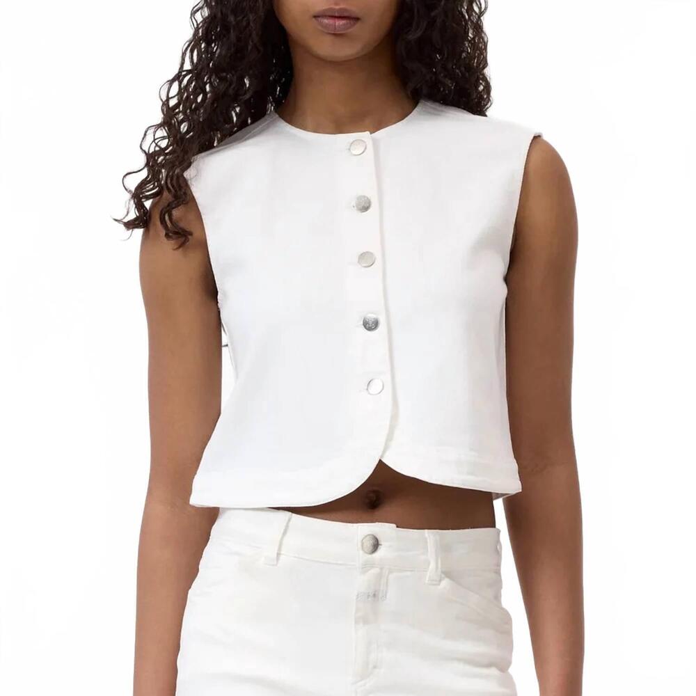 NEW CLOSED denim vest in white